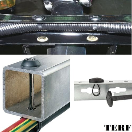 TERF® šassiikaablisidemed, 370 mm x 7,6 mm, nailon, autodele, šassiile, autodele, paatidele, haagisele, kaablisidemetele, juhtmestiku klambritele, mähistele, kodule, kontorile, töökojale, laole, isetegemisele, mustad, 10