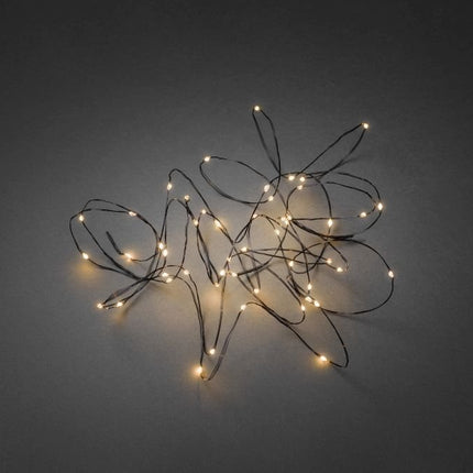 Konstsmide LED-valguskett, 100 merevaigukollast dioodi, 3V sisemine trafo, must juhe - 6387-800, must