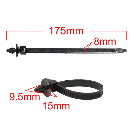 hankimiskaart 50 tk 8 mm x 155 mm reguleeritavad lükandkinnitusega aaskaablisidemed tõmblukuga