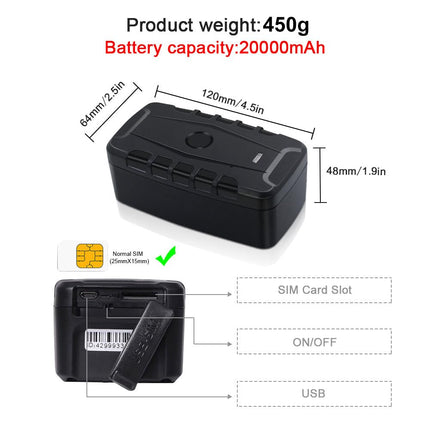 TKMARS TK918 4G GPS Tracker 20000mAh Long Battery Life, No Subscription, Magnetic, Waterproof IP67, Real-time Tracking Locator for Car, Multiple Alarm Modes with Free App