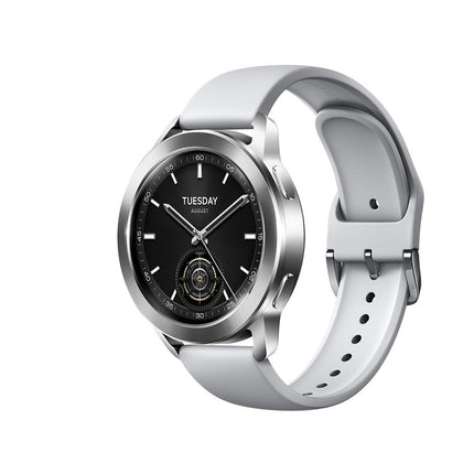 Xiaomi Watch S3 Smartwatch, 1.43" AMOLED Display, up to 15 days battery life, interchangeable bezel, sleep, heart rate, and sports tracking, MIUI Watch OS, Silver