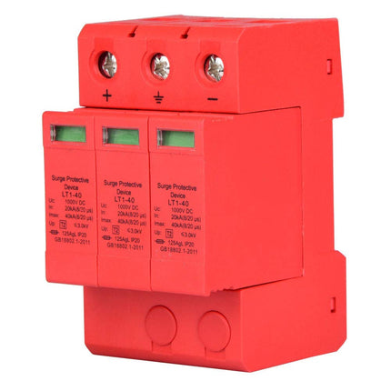 Surge protection device, hybrid inverter, DC surge protection arrester PV surge protection DC, 3P 3.0KV DC power protector arrester device for lightning protection (3p40ka)