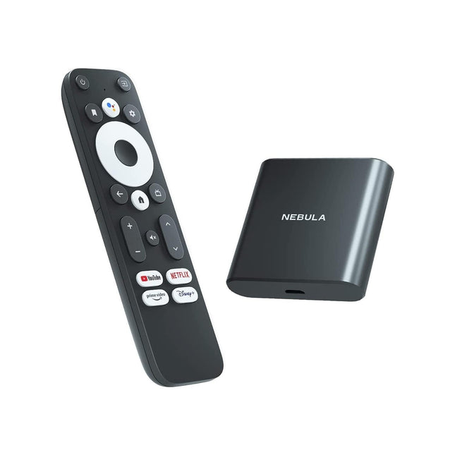 Nebula 4K voogedastusadapter HDR-iga, voogedastusadapter, Android TV toega, üle 7000 rakenduse, ühildub Google Assistantiga, Dolby Digital Plus, pistikühendusega nutiteler 2 GB muutmälu ja 8 GB ROM-salvestusruumiga
