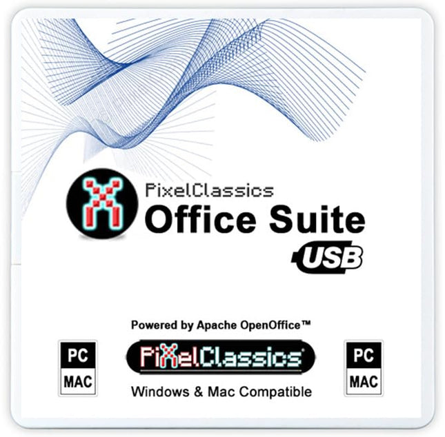 Office Suite 2025, mis ühildub Microsoft Office 2024, 2021, 365, 2019, 2016, 2013-ga. Töötab Apache OpenOffice'i toega USB-mälupulgal ja eluaegse litsentsiga Windows 11, 10, 8, 7, Vista, XP, 32, 64-bitistele arvutitele ja Mac OS-ile.