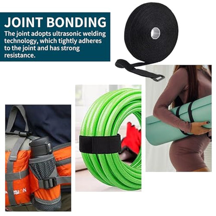 Adjustable cable ties with 25 buckles, 5 m x 2 cm, durable, reusable, hook and loop fastener for cable organization, free cutting length, wire management, cable organizer