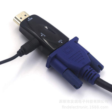 Ziyan HDMI to VGA Converter Audio Cable Resolution Video Compact Adapter Adapter with Audio Transmission 3.5mm Jack Audio Socket Gold-plated Contacts