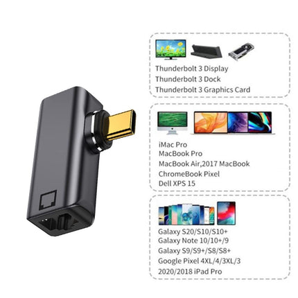 NFHK Magnetic Angled Type USB-C Type-C USB3.1 to 1000 Mbps Gigabit Ethernet Network LAN Adapter for Laptop