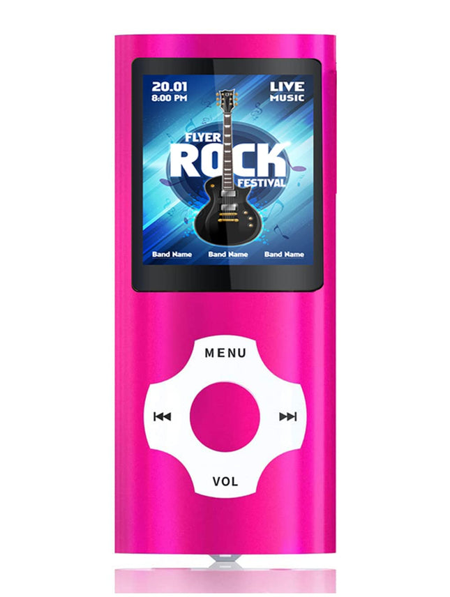 MP3-mängija 32 GB MicroSD-mälukaardiga, Tabmart MP4 muusikapleier, mis toetab audiopleierit, meediapleierit, FM-raadiot, e-raamatuid, pika akueaga, 1,81-tolline värviline ekraan, muusikapleier, punane