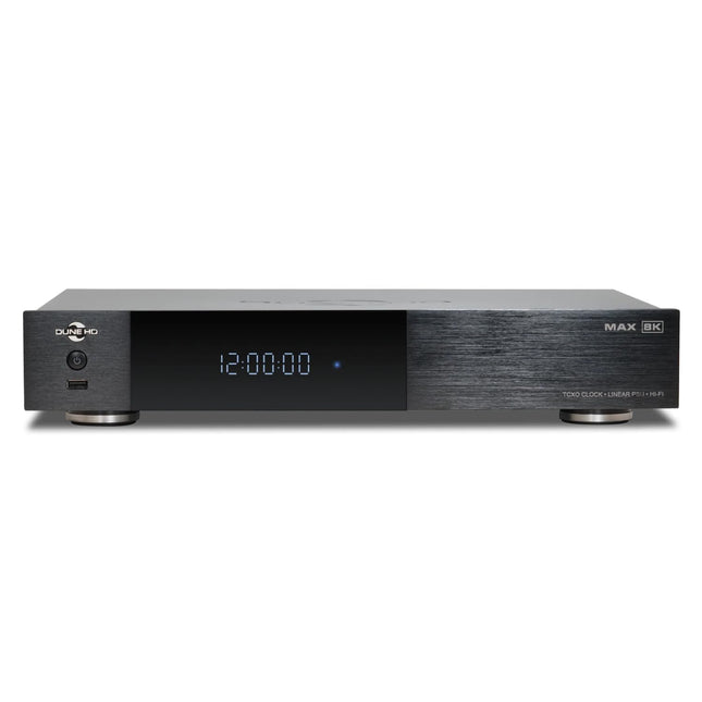 Dune HD Max 8K, täissuuruses meediapleier, Android Box, Dolb Visio, Atmo, kõvaketta riiul, lineaarne toiteplokk, TCXO, Hi-Fi I2S-E väljund, Hi-Fi S/PDIF väljund, 8Gb/64Gb