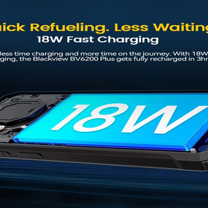 Blackview BV6200 Plus välistingimustes kasutatav mobiiltelefon, 11000mAh, 24GB+256GB/2TB (2025), lepinguta nutitelefon, 98DB valjuhääldi, 6.56" 90Hz, IP69K veekindel, ehitusplatsi telefon, 16MP+13MP/kaks 4G/OTG/GPS/NFC oranž