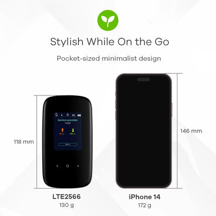Zyxeli 4G LTE-A mobiilne WiFi leviala, allalaadimiskiirus kuni 300 Mbps, kahe sagedusribaga WiFi kuni 32 seadmele, terve päeva kestev aku [LTE2566-M634]