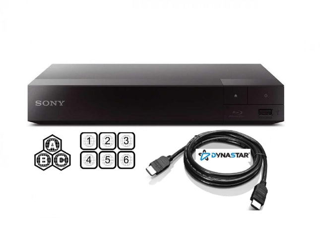 Regioonivaba Blu-Ray mängija, mis ühildub Sony BDP-S1700-ga, mitme regioonikoodiga | Blu-Ray piirkonnad A, B, C | DVD piirkonnad 0-8 koos Dynastar 6FT HDMI komplektiga