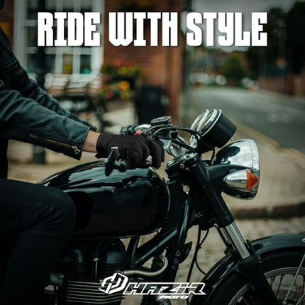 HAZIR Motorcycle Gloves for Men, Touchscreen Gloves on the Fingers, Motorcycle Gloves for Road Biking, Motocross, Climbing and More Outdoor Sports, Size XS