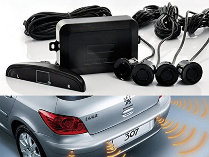 CoCar Car Reversing Alarm Parking Aid 4 Sensors Parking Assistant Parking System PDC + LED Displays + Acoustic Warning - Red