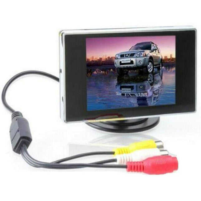 BW 3.5 TFT LCD auto tahavaatekaamera värvilise monitori ja DVD-ga