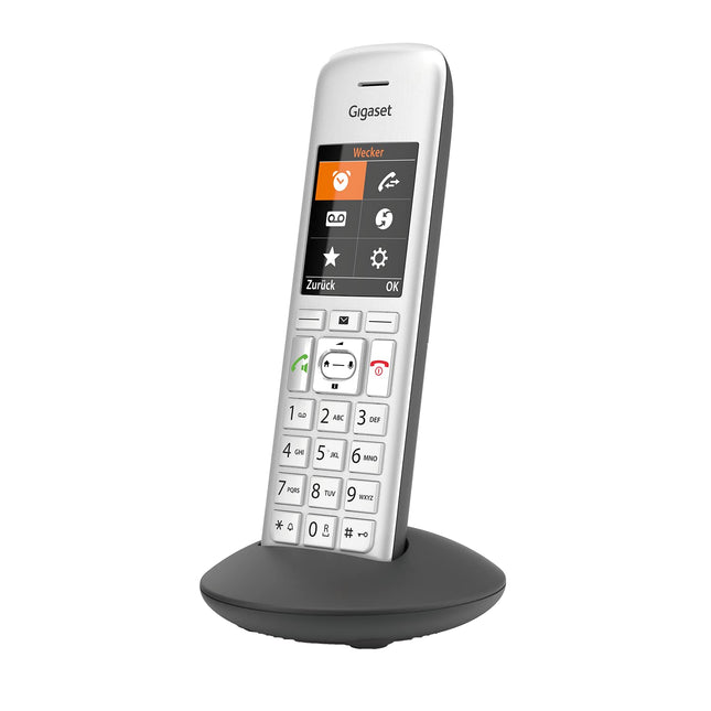 Gigaset CE575HX - DECT-telefonitoru laadimisalusega - kvaliteetne juhtmeta telefon ruuteritele ja DECT-baasjaamadele - Fritzbox-ühilduv - kaasaegne kasutajaliides - telefonitoru laadimisalusega, hõbedane
