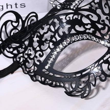 OIDEA naiste Veneetsia metallmask: laserlõigatud pitsist teemantkrooniga elegantne maskeraadi gooti ball-ehted ooperiballile halloweeni karnevalile