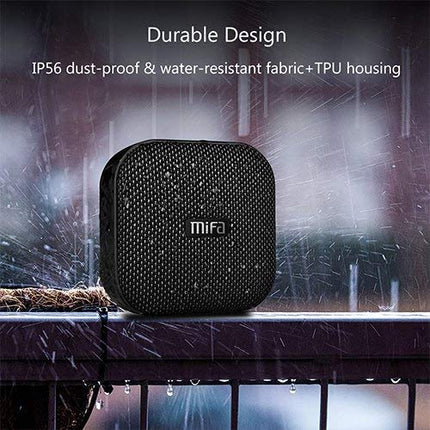 MIFA A1 Mini Bluetooth Speaker, True Wireless Stereo Technology, 15 Hours Playtime, IP56 Waterproof and Dustproof Wireless Speaker with 3.5mm Audio Input, Black