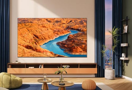 TCL 75T8B 75-tolline QLED Pro 144Hz Onkyo mänguteler, 4K UHD, HDR Pro, Google TV (Dolby Vision IQ ja Atmos, liikumise selgus, käed-vabad hääljuhtimine, ühildub Google Assistant ja Alexaga)
