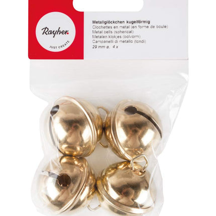Rayheri metallkellad, sfäärilised, 29 mm ø, kuldsed, 4 tk pakis, jõulukellad, 2503406, kuldsed
