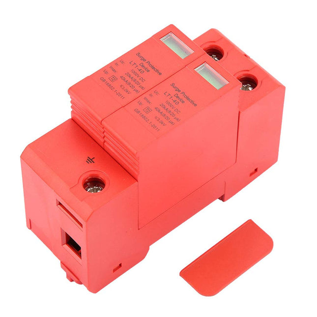 Oumefar DC 1000V 20 40KA 2 Pole Surge Protector Din Rail Low Voltage Protective Device Flame Retardant Protective Device for Lightning Protection