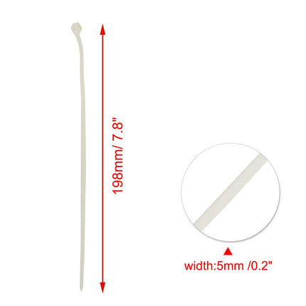 sourcing map 100pcs Cable Ties Plastic Self-Locking Reusable Cable Ties 198 x 5mm Beige de