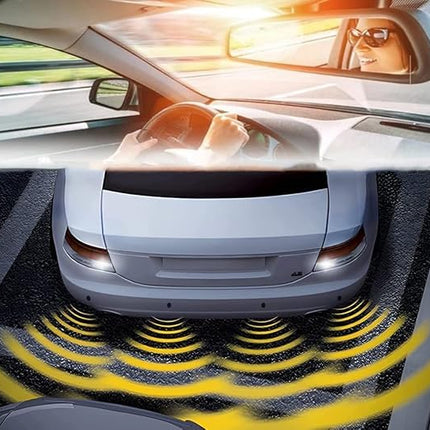 SQUADO set of 4 wireless parking sensors, black, with LED display and acoustic buzzer, wireless, black