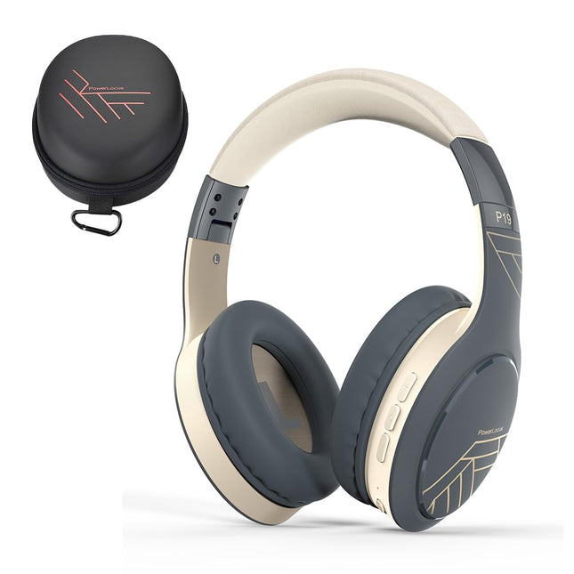 PowerLocus Bluetooth kõrvaklapid, juhtmevabad, 3 ekvalaiseri režiimiga, 60 tundi mänguaega, Hi-Fi stereo kokkupandavad peakomplektid mikrofoniga, mäluvahust kõrvapadjad ja riidest peavõru mobiiltelefonidele/reisidele/arvutile