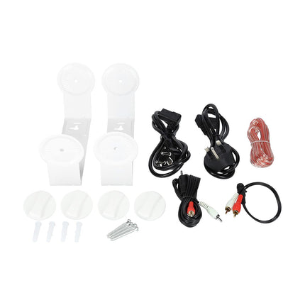 celexon active speaker set white - 2x 30W - powerful audio speakers - incl. wall mount - speakers for PC, office, meeting room, or school