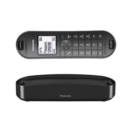 Panasonic KX-TGK320GB disainerjuhtmeta telefon automaatvastajaga (analoogtelefon (DECT), Eco Plus režiim, kõnepiirang, äratuskell, beebimonitor) must