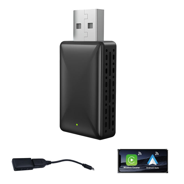 Wireless CarPlay and Android Auto Adapter, 2 in 1 Converter, Wired to Wireless CarPlay for Car Radio