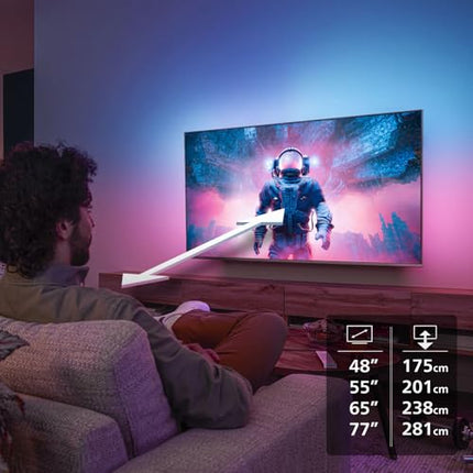 Philips Ambilight 77OLED760 4K OLED nutiteler - 77-tolline ekraan P5 AI Perfect Picture Engine Ultra HD, Titan OS, Dolby Vision ja Atmos heliga - töötab Alexa ja Google Assistantiga
