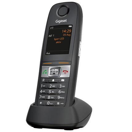 Gigaset E630HX - DECT-telefonitoru laadimisalusega - Fritzbox-ühilduv - Juhtmeta telefon ruuteri ja DECT-baasjaama jaoks - Tugev ja vastupidav, must [Saksa versioon] [Ilma baasjaamata]
