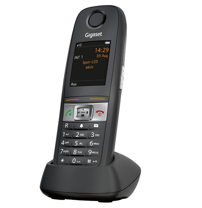 Gigaset E630HX - DECT-telefonitoru laadimisalusega - Fritzbox-ühilduv - Juhtmeta telefon ruuteri ja DECT-baasjaama jaoks - Tugev ja vastupidav, must [Saksa versioon] [Ilma baasjaamata]