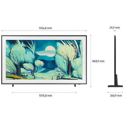 SAMSUNG The Frame LS03F 4K QLED 65-tolline (163 cm) UHD-teler, moodne raamidisain, NQ4 AI Gen2 protsessor, kunstirežiim, kunstipärane pildikvaliteet, One Connect kaabel, Samsung Vision AI nutiteler (2025)