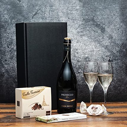 Kinkekomplekt Prosecco šokolaaditrühvlite ja tumeda šokolaadiga