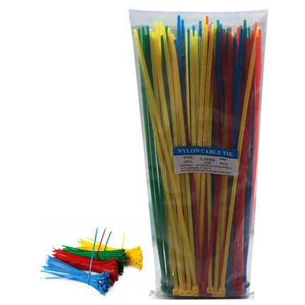 400 Pack Colored Cable Ties, High Quality Color Nylon Cable Ties - Cable Ties 300mm X 3.6mm, Yellow, Blue, Green, Four Colors 100 Pieces Each