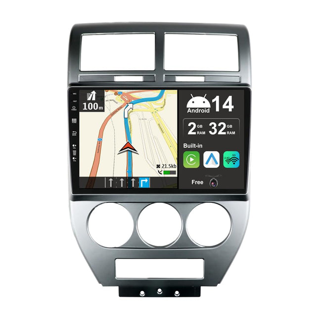 JOYX Android 13 IPS autoraadio sobib Jeep Compass 1 MK-le (2006-2010) - sisseehitatud juhtmevaba CarPlay Android Auto - tahavaatekaamera - 2G+32G - 10,1-tolline 2 DIN-i ekraan - DAB roolil juhtimine 4G WiFi kiire käivitus