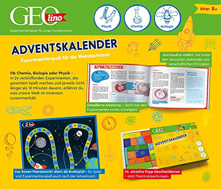 FRANZIS 67070 - GEOlino advendikalender Loodusteadused (füüsika, keemia ja bioloogia), eksperimentaalne lõbu jõuludeks, lastele alates 8. eluaastast