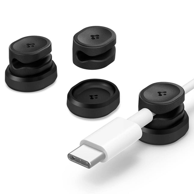 Spigen Cable Holder Magnetic Cable Holder, Cable Clips Organizer Set for Car, Desk, Power Cord, USB-C Cable, Charging Cable and HDMI/LAN/Lightning Cables etc., 【3 Pack】 Cable Management