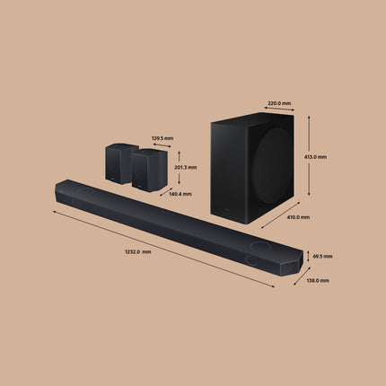 Samsung Soundbar HW-Q990D/ZF - Dolby Atmos Wireless, Q-Symphony, 11.1.4 channels, SpaceFit Sound Pro and compatible with voice assistants