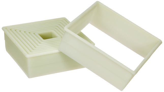 IBILI 784203 pehmed ruudukujulised küpsisevormid (9 tk), roostevabast terasest, läbipaistev/valge, 10 x 10 x 5 cm, 9 tk