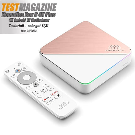 Nonic [Testi VÄGA HEA *] Homatics Box R 4K Plus Android TV Box + DVB-S2X tuuner - nutiteleri vastuvõtja, Google'i sertifitseeritud, Dolby Atmos, Netflix 4K, Prime Video 4K, Disney+ 4K, kahekordne WiFi 6 HDMI-kaabel