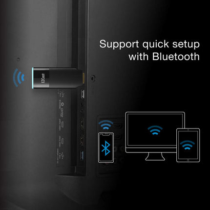 EZCast 2 juhtmevaba ekraanivastuvõtja, toetab 2,4/5 GHz WiFi-d, ühildub Androidi, iOS-i, Windowsi, macOS-i, DLNA, Miracasti ja Airplay peegeldamisega