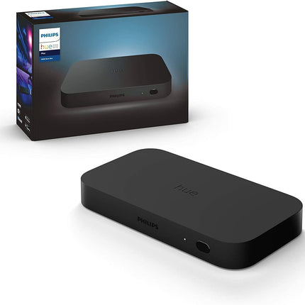 Philips Hue Play HDMI sünkroonimiskast, nutikas lisatarvik teleri LED-taustvalgustuseks, sujuv valguse sünkroniseerimine kodukino või mängude jaoks Dolby Visioni, 4K ja ruumilise valgustusega