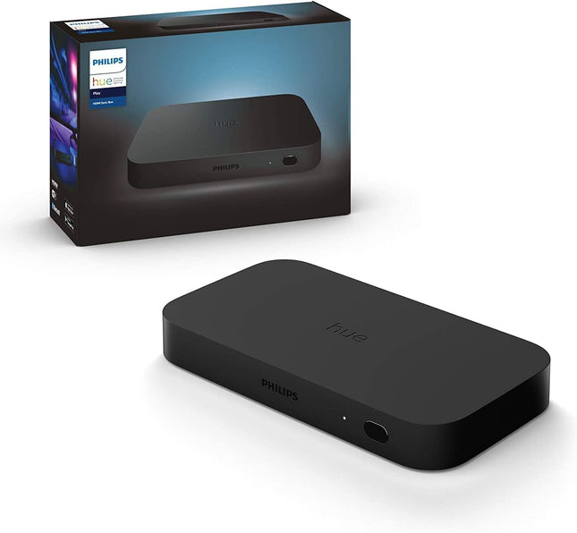 Philips Hue Play HDMI sünkroonimiskast, nutikas lisatarvik teleri LED-taustvalgustuseks, sujuv valguse sünkroniseerimine kodukino või mängude jaoks Dolby Visioni, 4K ja ruumilise valgustusega