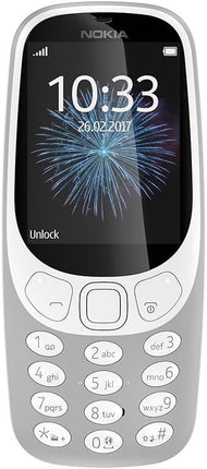Nokia 3310 kahe SIM-kaardiga telefon, hall-valge, 2,4-tolline (6,1 cm), integreeritud kaamera, Bluetooth, FM-raadio itaalia keele valjuhääldiga