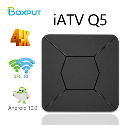 BOXPUT Q5 teleriboks, Android 10.0 süsteem, Allwinner H313 kiip, BT5.2 kahekordne WiFi 2.4G/5G, 4-tuumaline 4K dekodeeriv teleriboks, 2 GB RAM, 8 GB ROM ja 100M LAN Enternet nutikas Androidi boks hääljuhtimisega BT puldiga