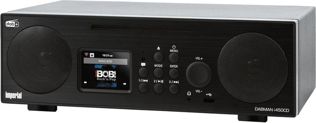 Imperial 22-247-00 Dabman i450 CD interneti/DAB+ raadio (2.1 heli, Bluetooth, internet/DAB+/DAB/FM, Wi-Fi, LAN, CD, USB, Aux sisend, liiniväljund, kaasas toiteplokk) must
