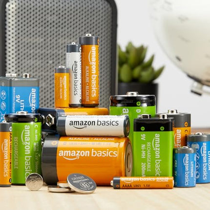 Amazon Basics 9V NiMH Rechargeable Batteries, 200 mAh, Up to 1000 Charges, Pre-Charged, 4 Pack
